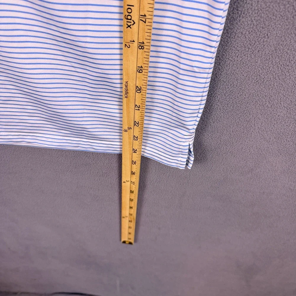 Masters Kids Polo Shirt Kids Large Blue Striped Performance Golf MB1120-354
